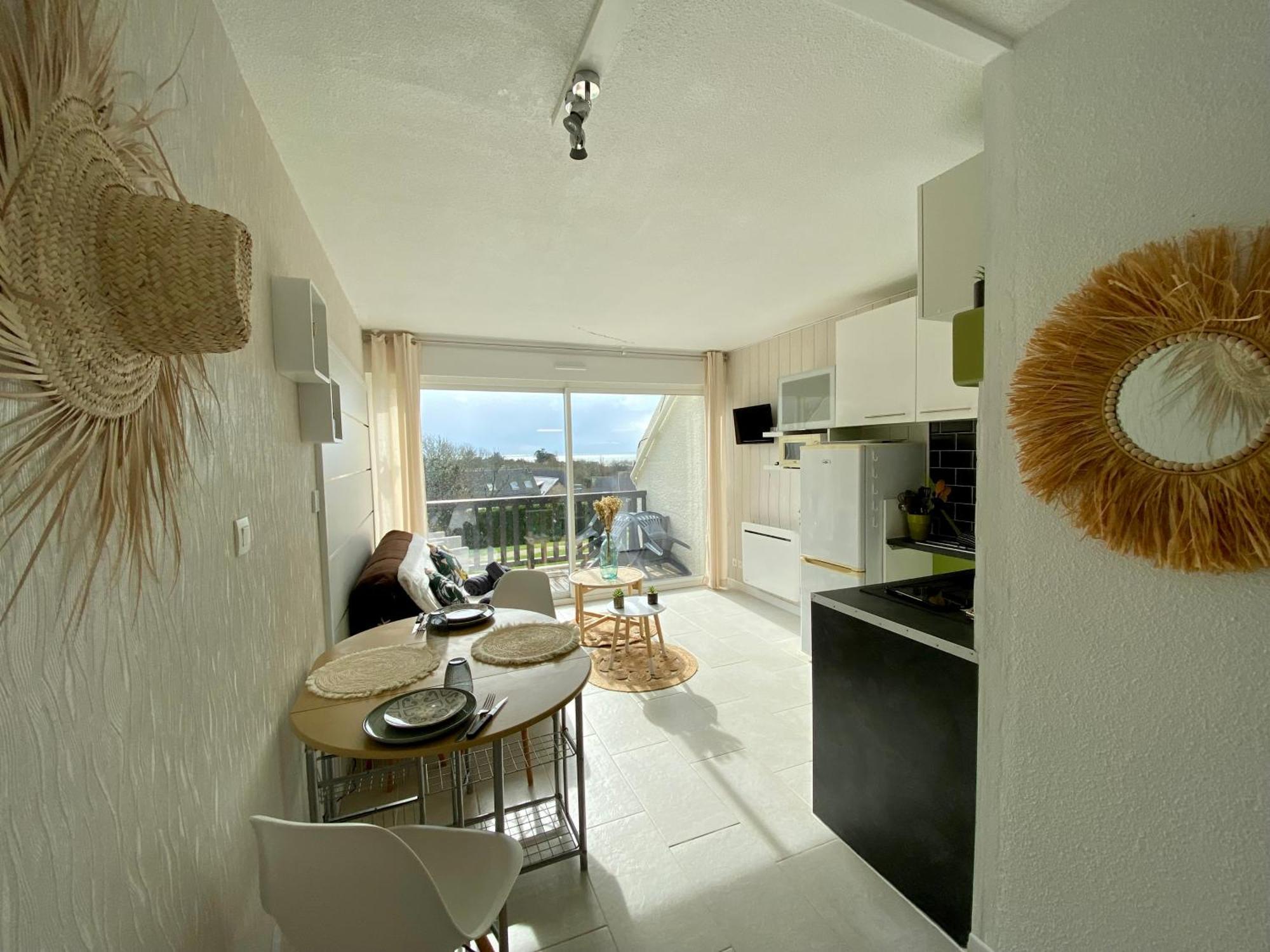 Studio Blue Horizon Vue Mer Guidel-Plage Exterior photo